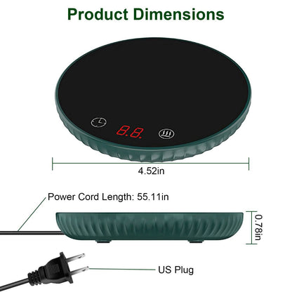 Desktop Electric Cup Warmer Auto Off Over Heating Protection Smart Timer Setting