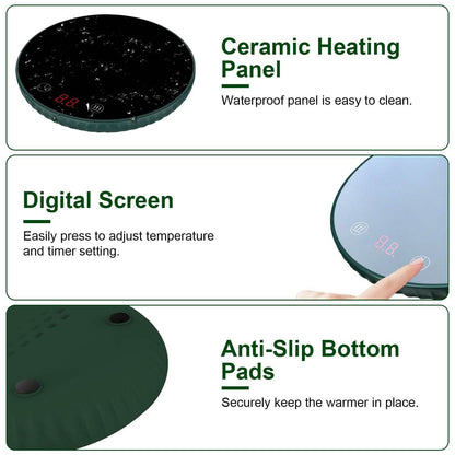 Desktop Electric Cup Warmer Auto Off Over Heating Protection Smart Timer Setting