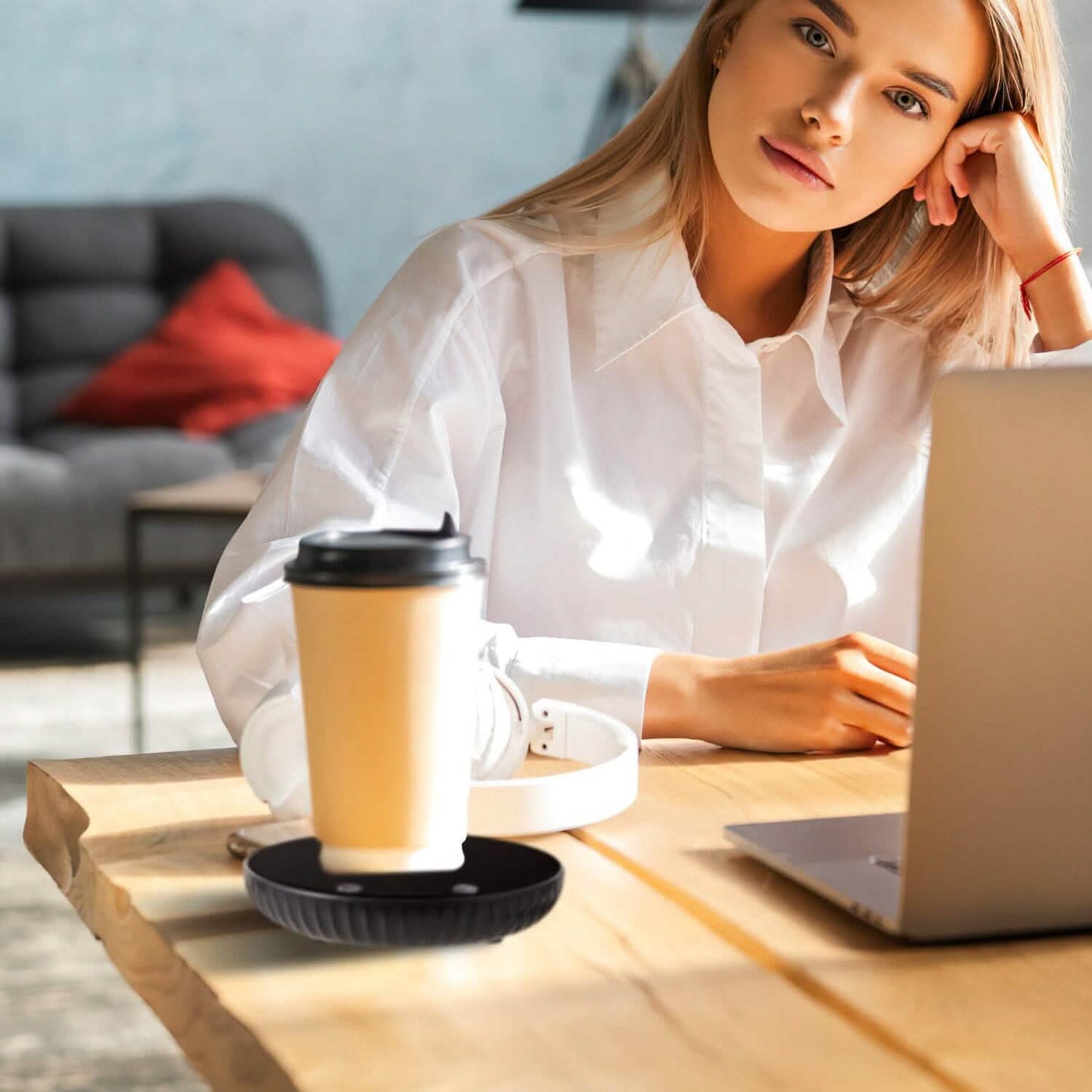 Desktop Electric Cup Warmer Auto Off Over Heating Protection Smart Timer Setting