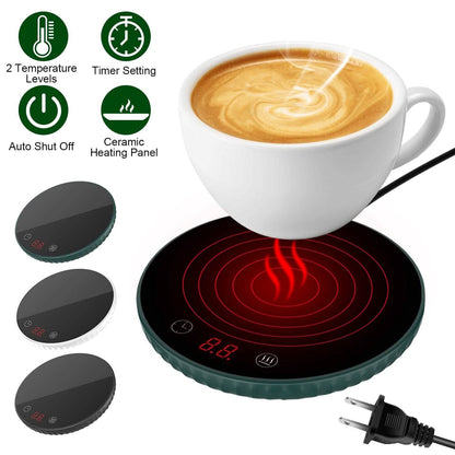 Desktop Electric Cup Warmer Auto Off Over Heating Protection Smart Timer Setting