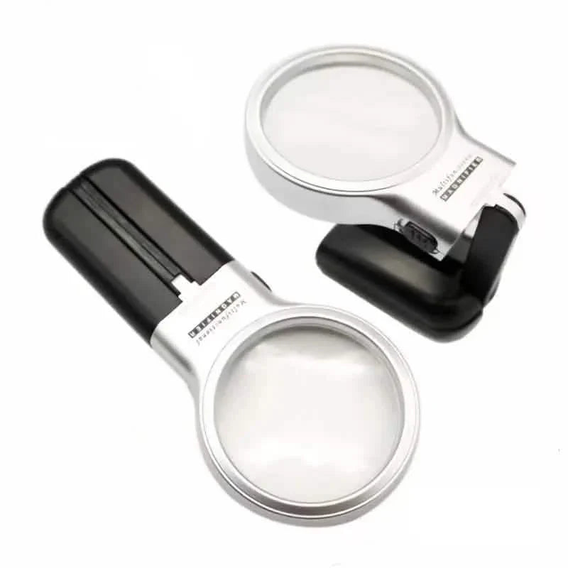 Desktop Handheld Magnifier Two-way Magnifying Mirror Foldable