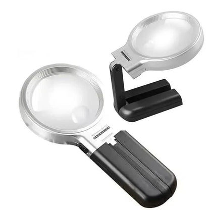 Desktop Handheld Magnifier Two-way Magnifying Mirror Foldable