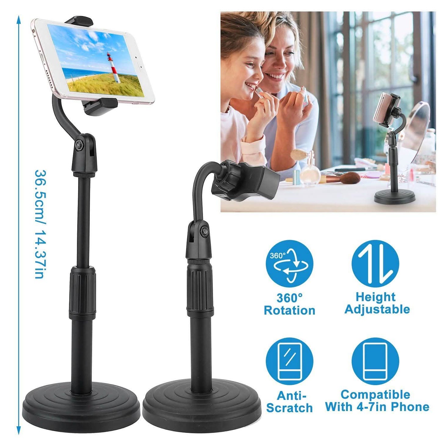 Desktop Phone Stand with Adjustable Angle Height