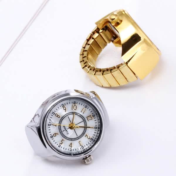 Dial Quartz Watch Creative Steel Cool Elastic Quartz Finger Ring Watch