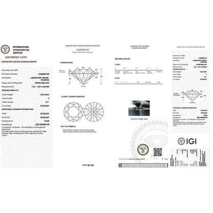 Diamond Engagement Pendant VS1 E Round 1.50 Ct Lab Created IGI Certified Special