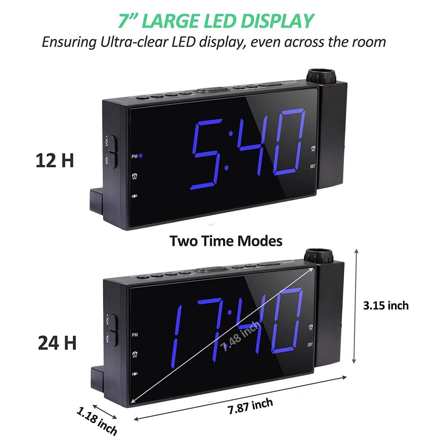 Digital Alarm Clock with Projection