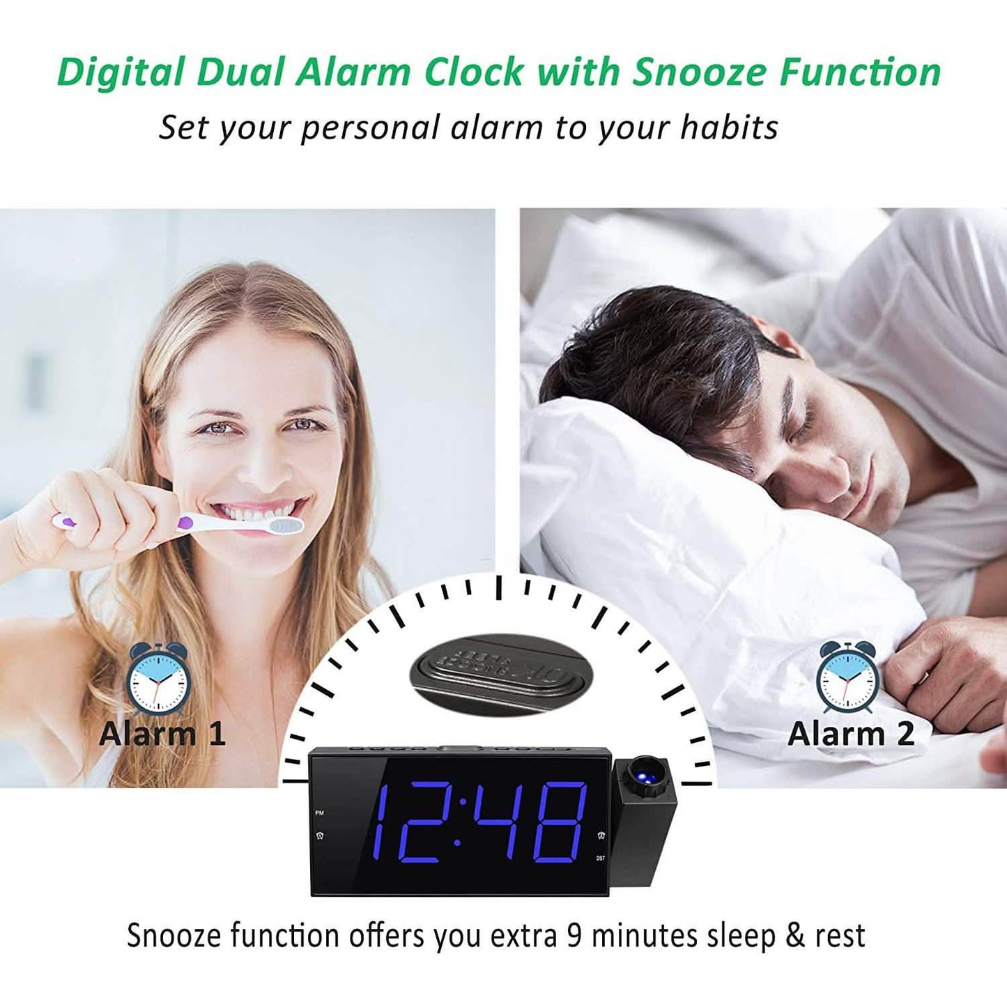 Digital Alarm Clock with Projection