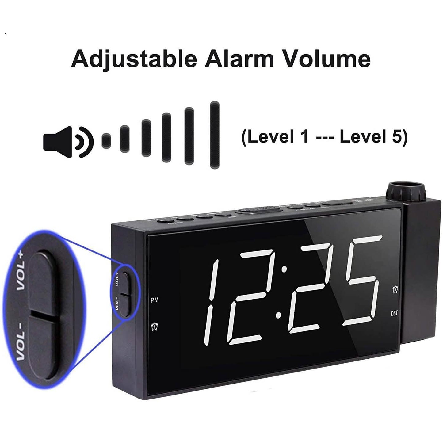 Digital Alarm Clock with Projection