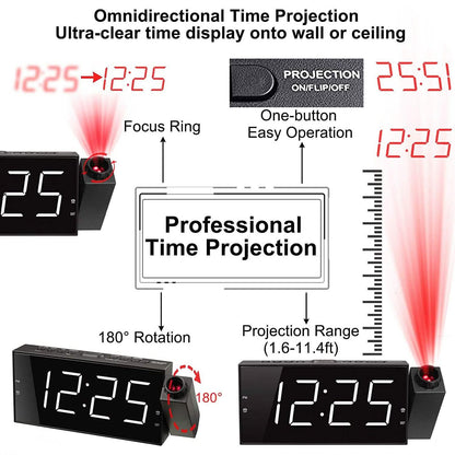 Digital Alarm Clock with Projection