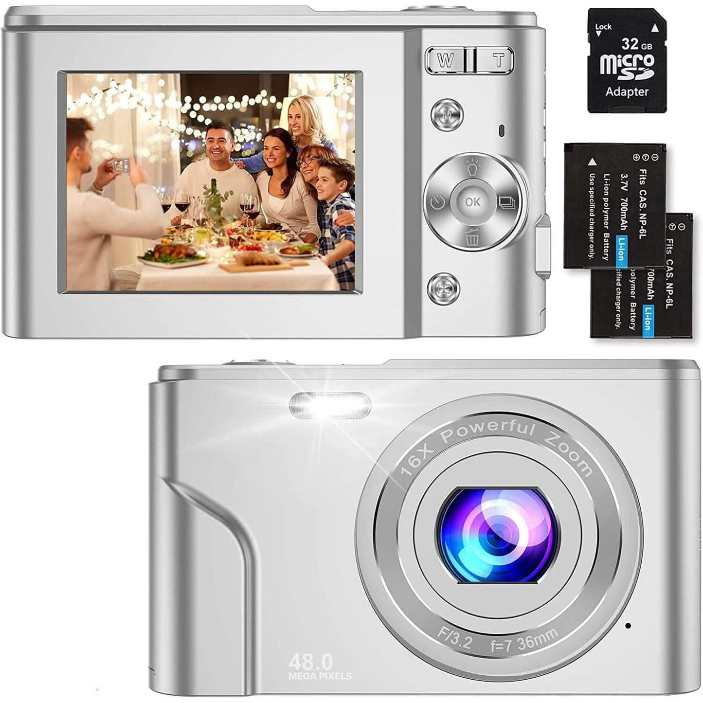 Digital Baby Camera 1080P 48MP with 32GB SD Card
