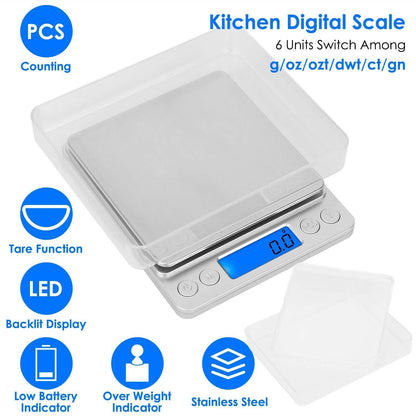 Digital Kitchen Scale with Dual Trays