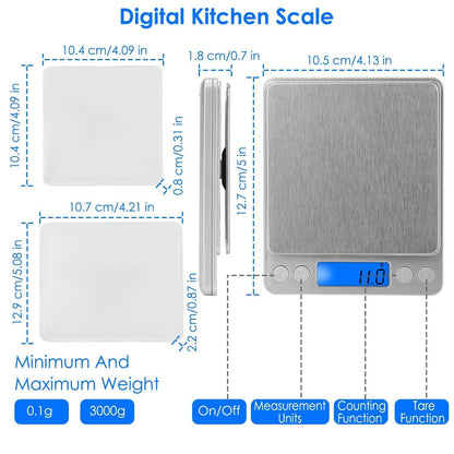 Digital Kitchen Scale with Dual Trays