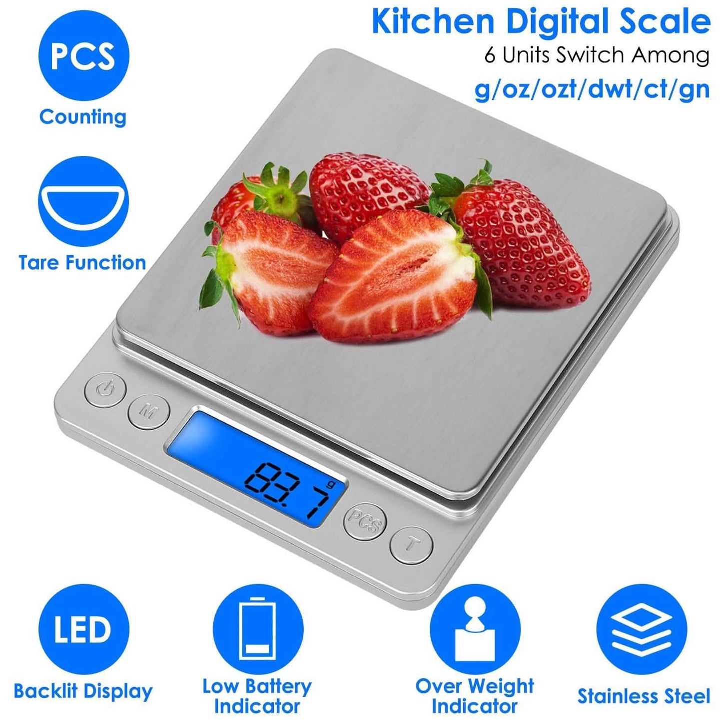 Digital Kitchen Scale with Dual Trays