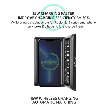 Digital Mirror Clock Wireless Charging Alarm Clock