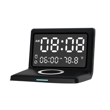 Digital Mirror Clock Wireless Charging Alarm Clock