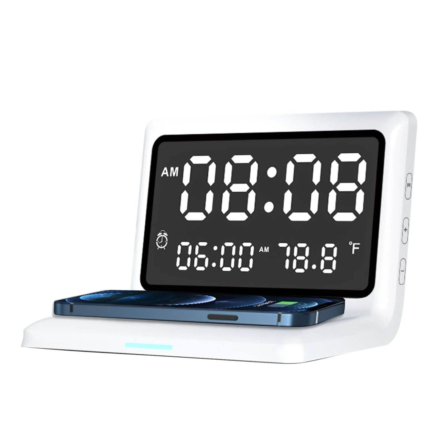 Digital Mirror Clock Wireless Charging Alarm Clock