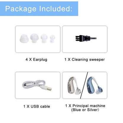 Digital Rechargeable Hearing Aids Acousticon Amplifier Audiphone Behind Ear Sound