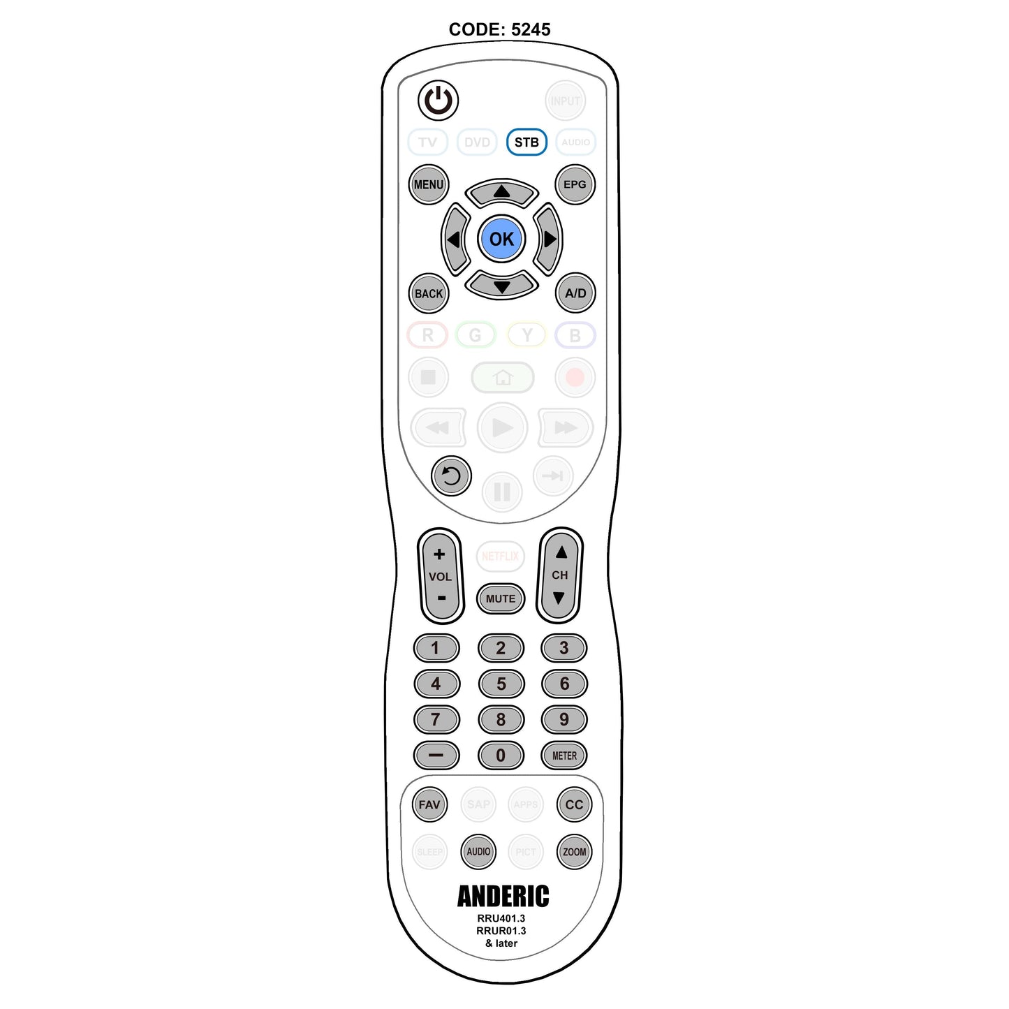 Digital Stream DTX9950 DTX9900 Digital TV Tuner Converter Remote Control