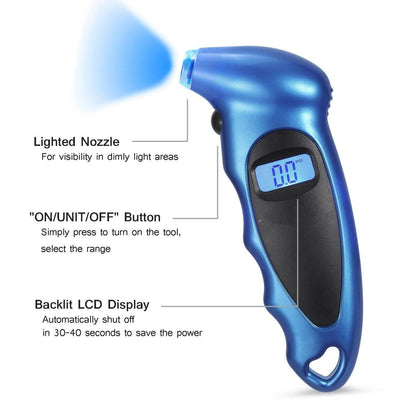 Digital Tire Pressure Gauge 150 PSI 4 Settings