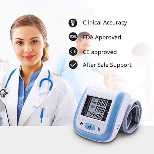 Digital Wrist Blood Pressure Monitor Heart Rate Pulse Meter Measure