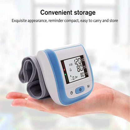 Digital Wrist Blood Pressure Monitor Heart Rate Pulse Meter Measure