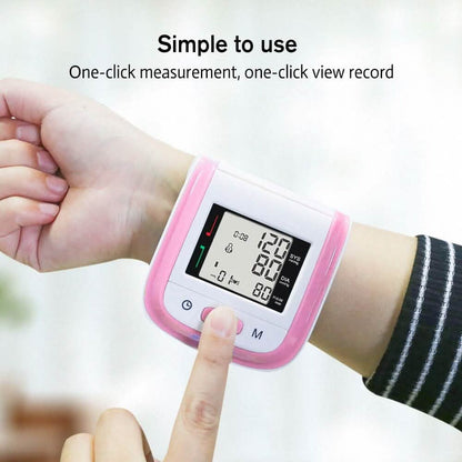 Digital Wrist Blood Pressure Monitor Heart Rate Pulse Meter Measure