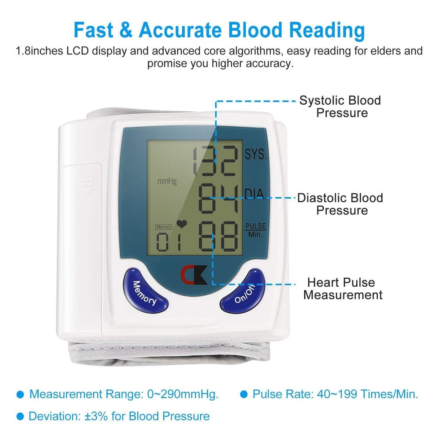 Digital Wrist Blood Pressure Monitor