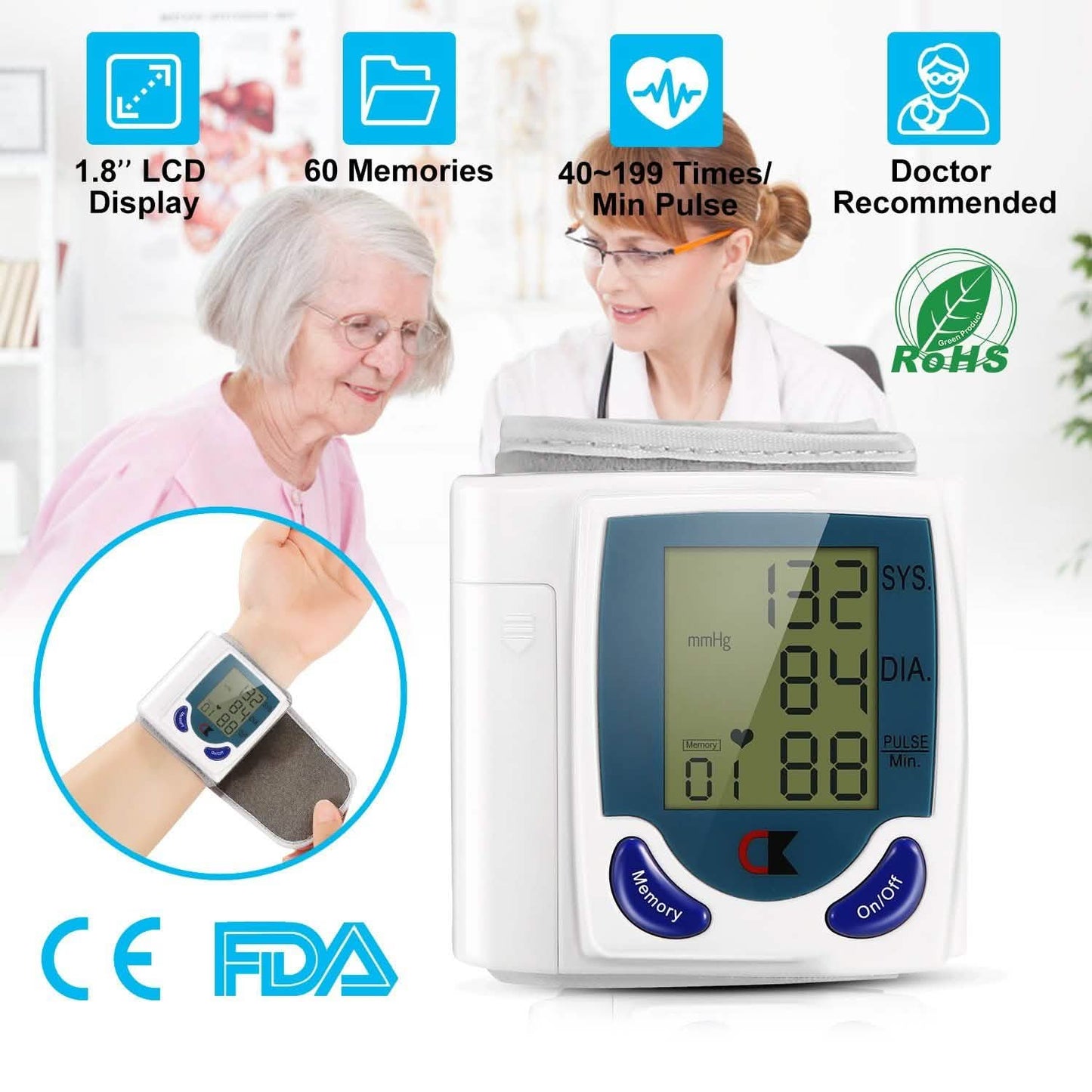 Digital Wrist Blood Pressure Monitor