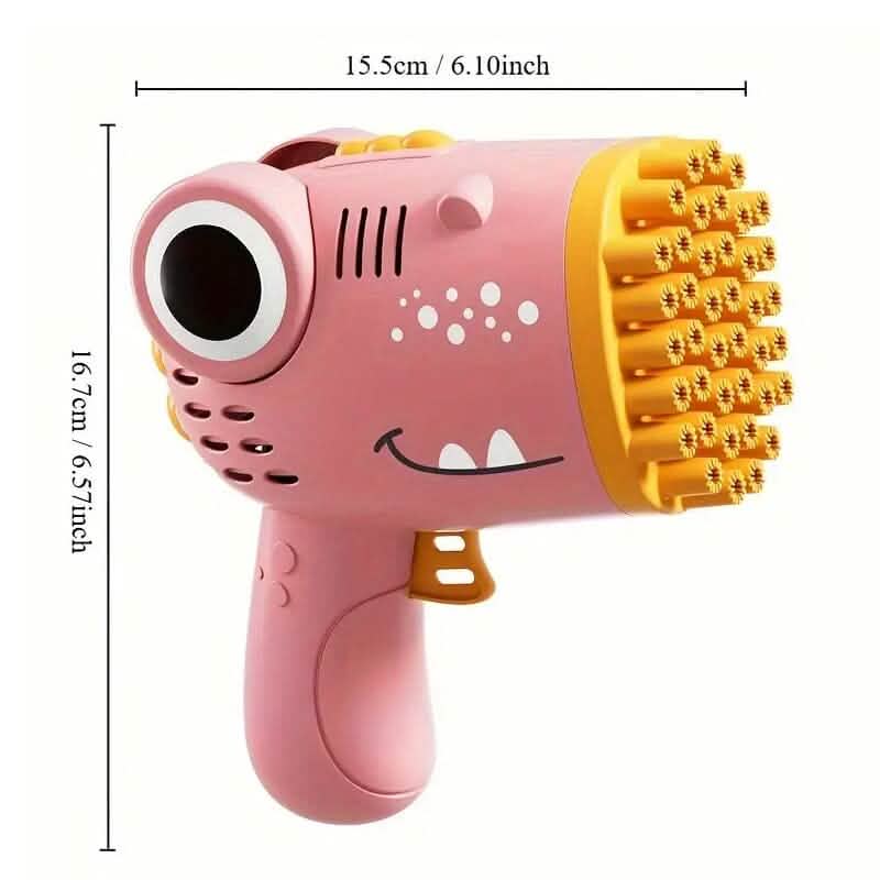 Dinosaur-Themed Automatic Bubble Blower 40-Hole Handheld Toy Gun