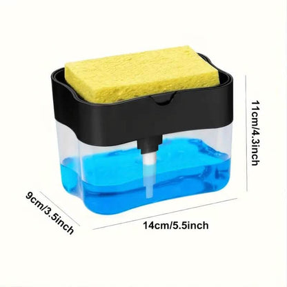 Dish Soap Dispenser and Sponge Holder Metallic Silver