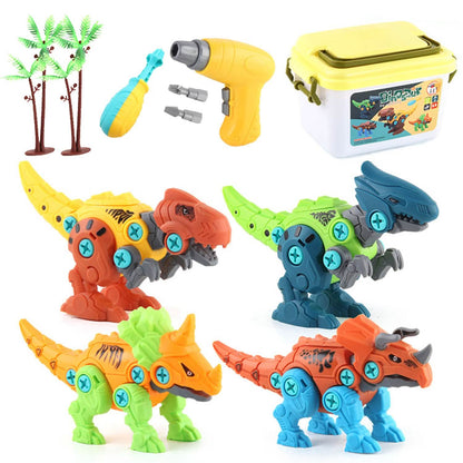 DIY Dinosaur Construction Building Block Assembly Toys with Electric
