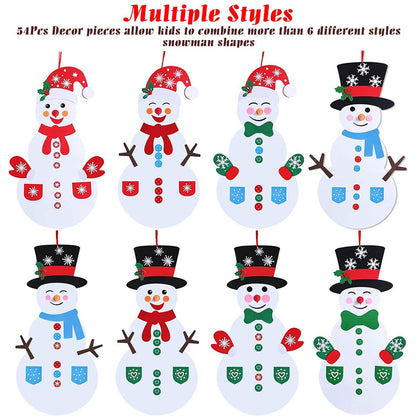 DIY Felt Christmas Hanging Decorations Kits with 54 Piece Detachable Ornaments