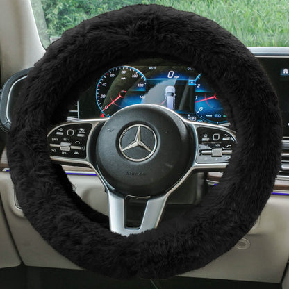Doe16 Faux Rabbit Fur Steering Wheel Cover