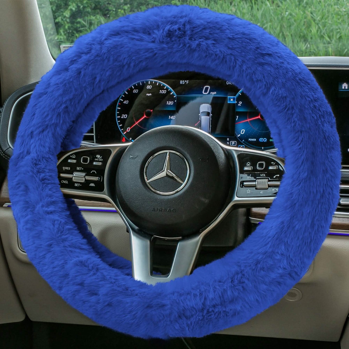 Doe16 Faux Rabbit Fur Steering Wheel Cover