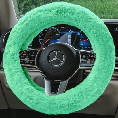 Doe16 Faux Rabbit Fur Steering Wheel Cover