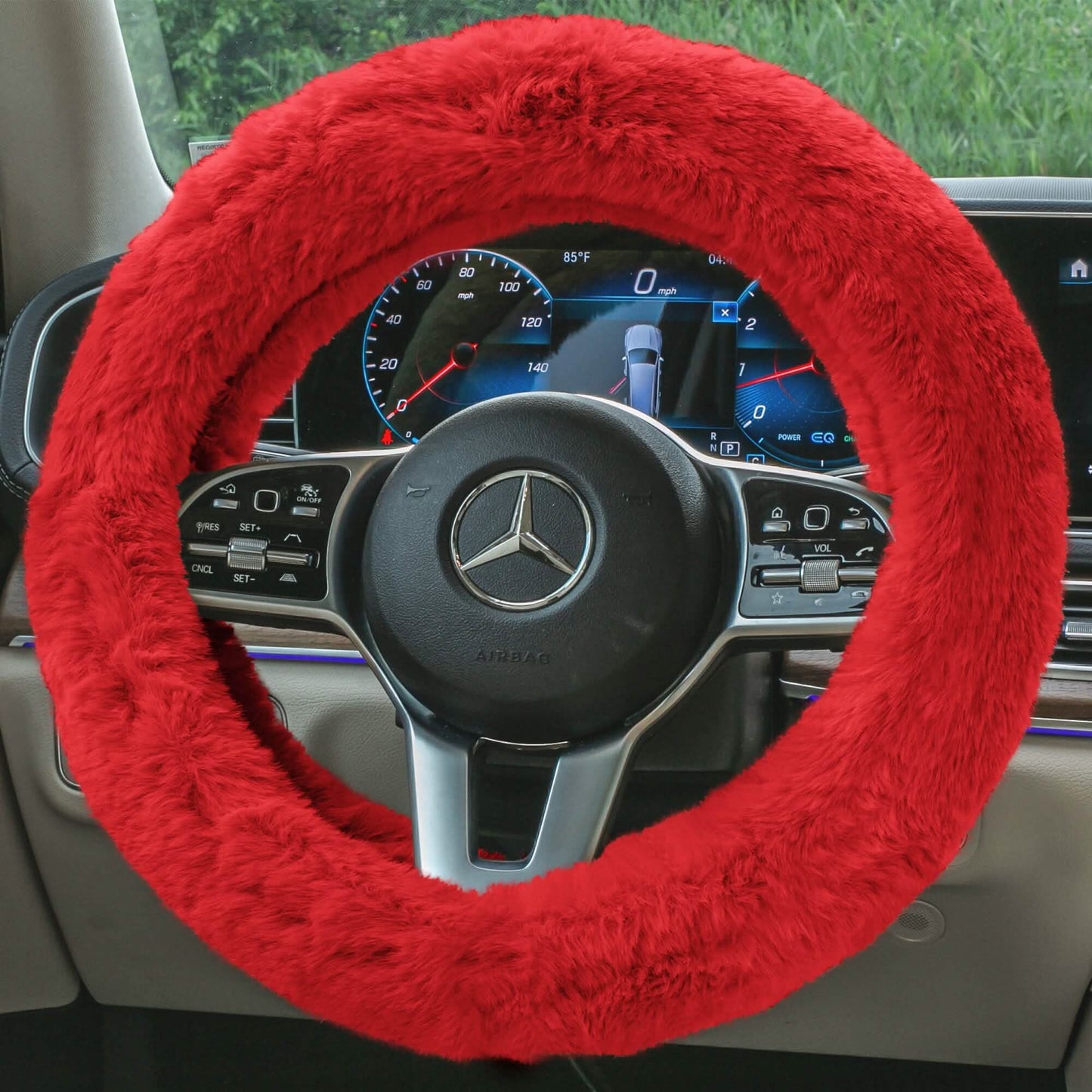 Doe16 Faux Rabbit Fur Steering Wheel Cover