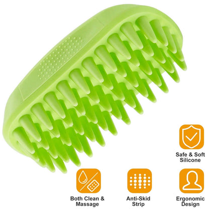 Dog Bath Brush Anti-Skid Pet Grooming Shower Silicone Massage Comb