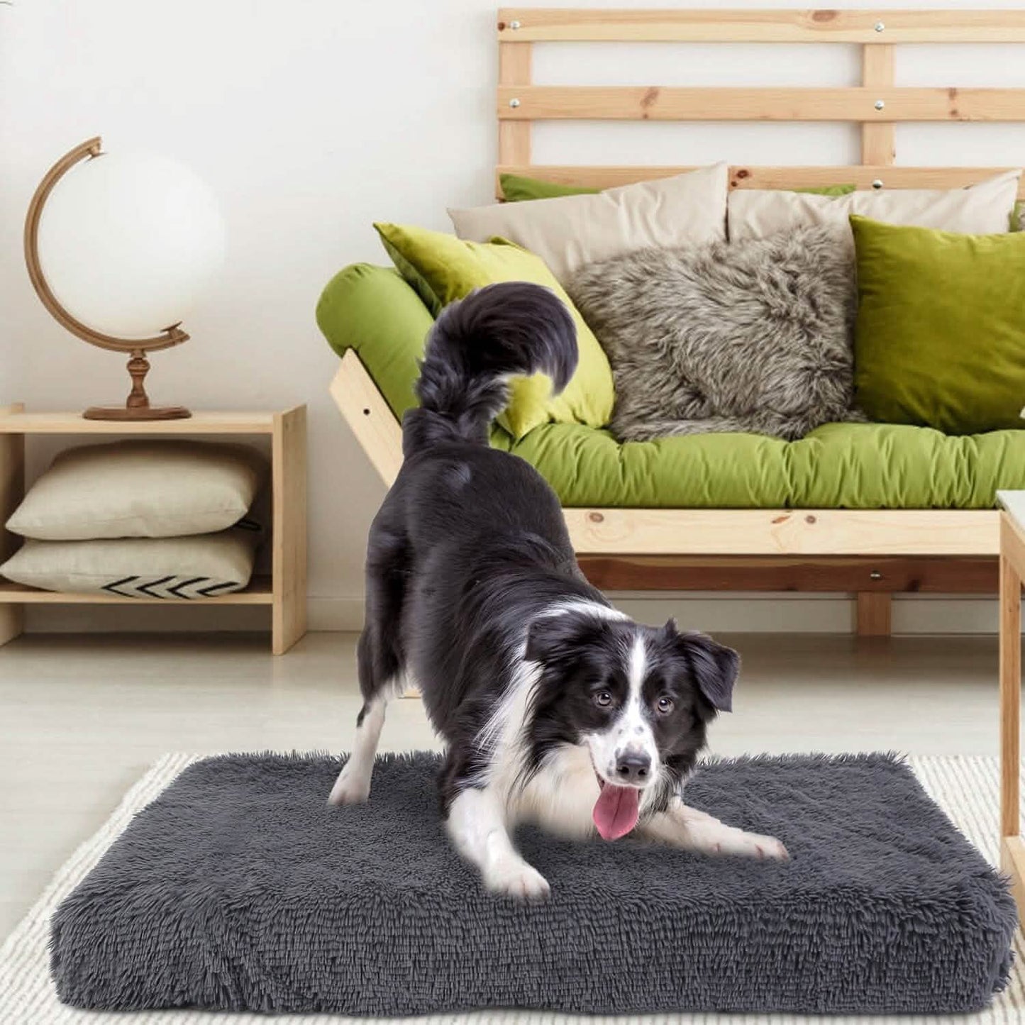 Dog Bed Soft Plush Cushion Cozy Warm Pet Crate Mat Dog Carpet