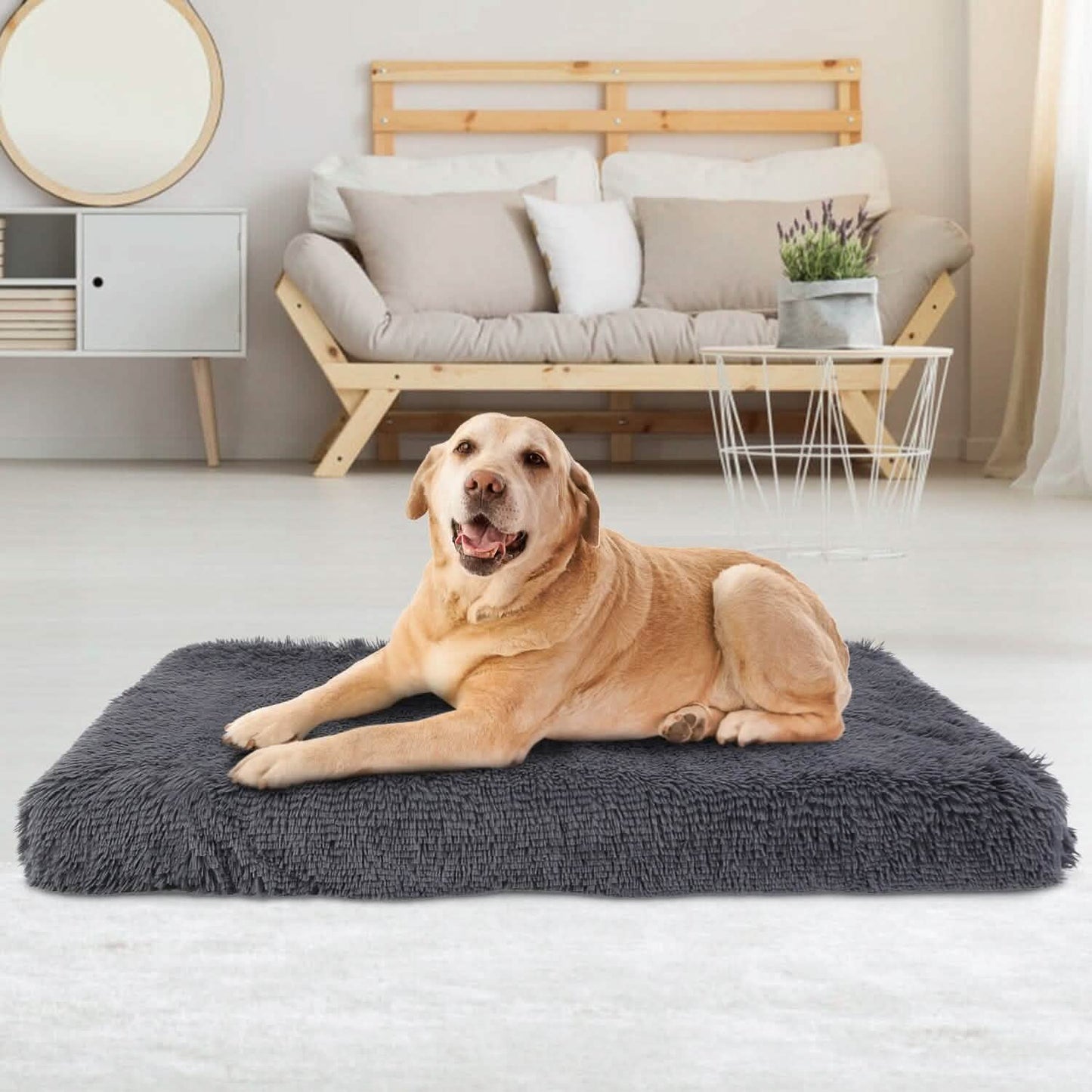 Dog Bed Soft Plush Cushion Cozy Warm Pet Crate Mat Dog Carpet