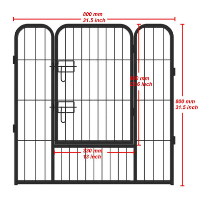 Dog Fence and Pet Playpen, Heavy Duty Foldable Metal 8 Panels Dog Pen 31.5" Height