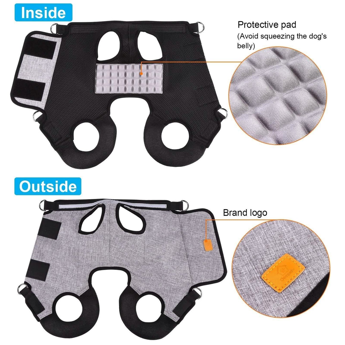 Dog Lift Harness Adjustable Pet Sling Bag Assist Aged Disabled Dogs Small