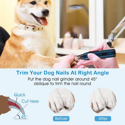 Dog Nail Grinder 2 Speeds Quiet USB Rechargeable