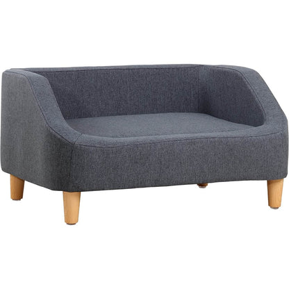 Dog Rectangular Sofa with Removable Cushion and Wooden Feet