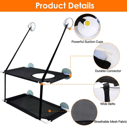 Double Layer Perch Bed Powerful Suction Indoor Window Hammock for Cat