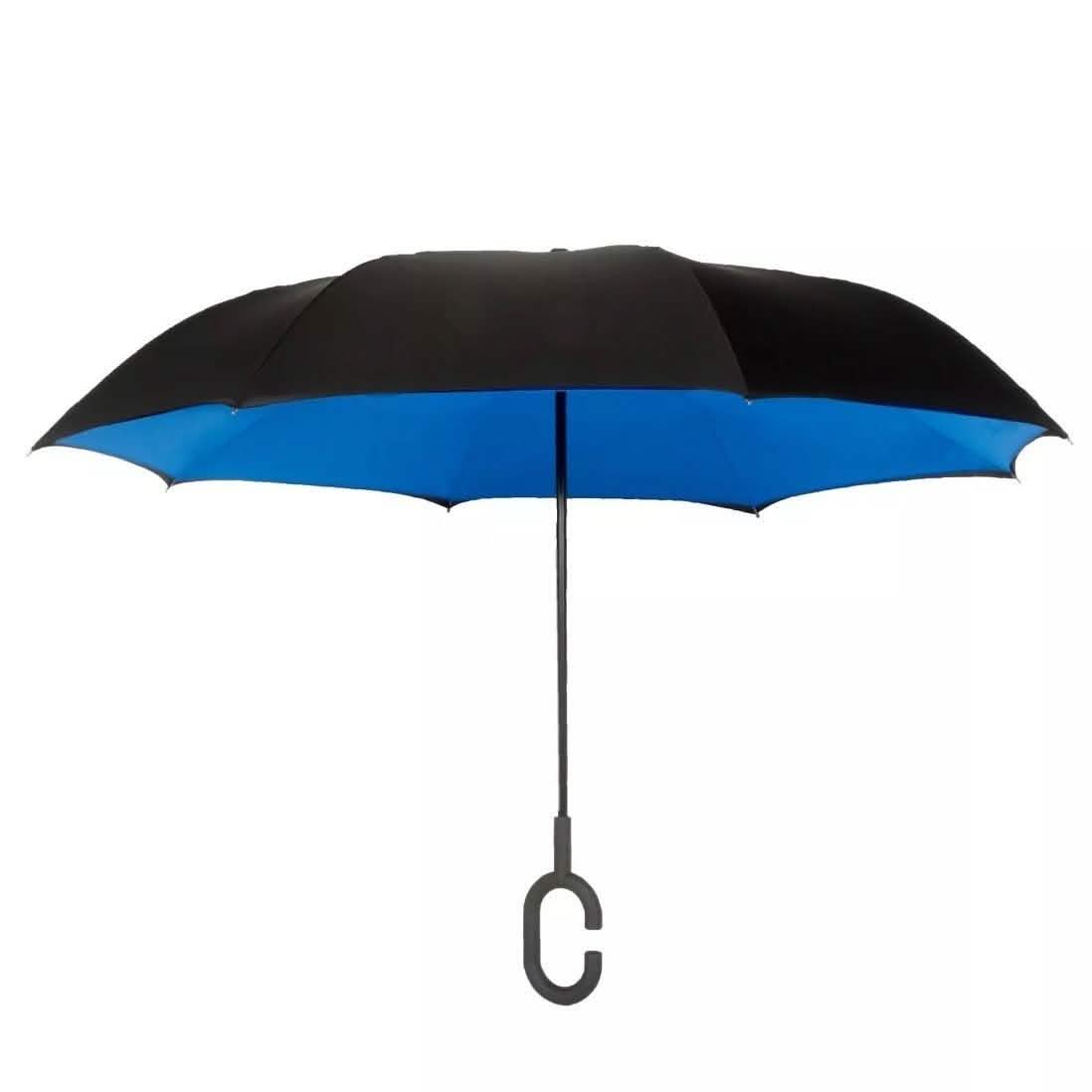 Double-Layer Windproof Reverse-Folding Smart Umbrella with UV Protection