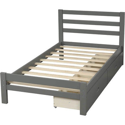 Platform Bed with Two Storage Drawers