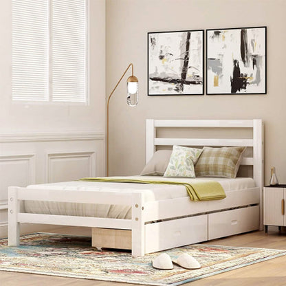 Platform Bed with Two Storage Drawers