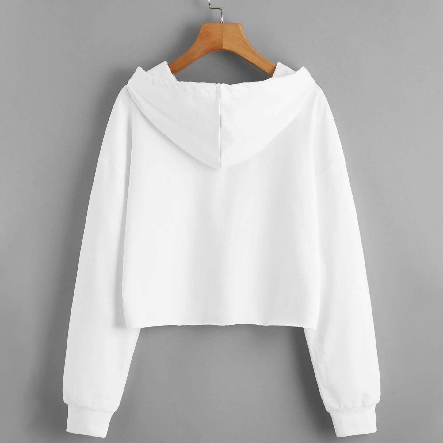 Drop Shoulder Crop Hoodie