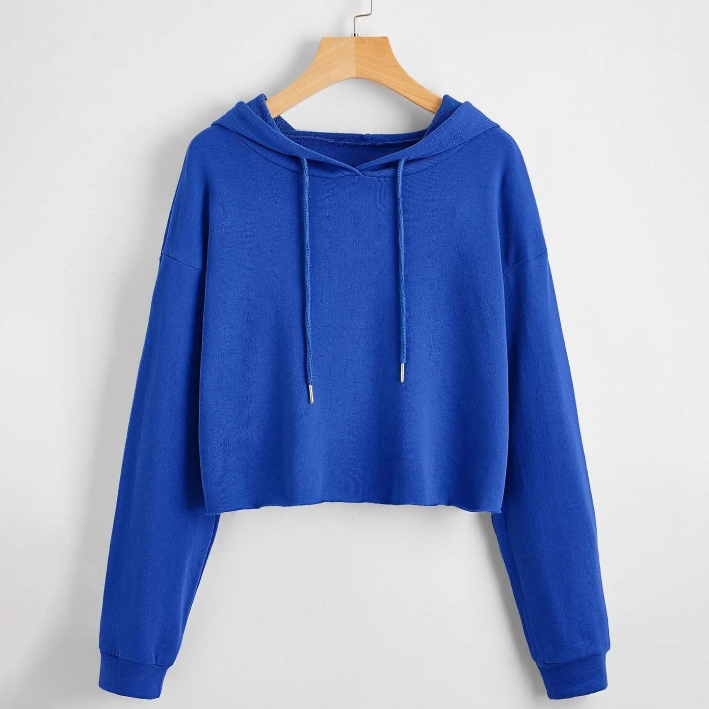 Drop Shoulder Crop Hoodie