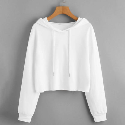 Drop Shoulder Crop Hoodie